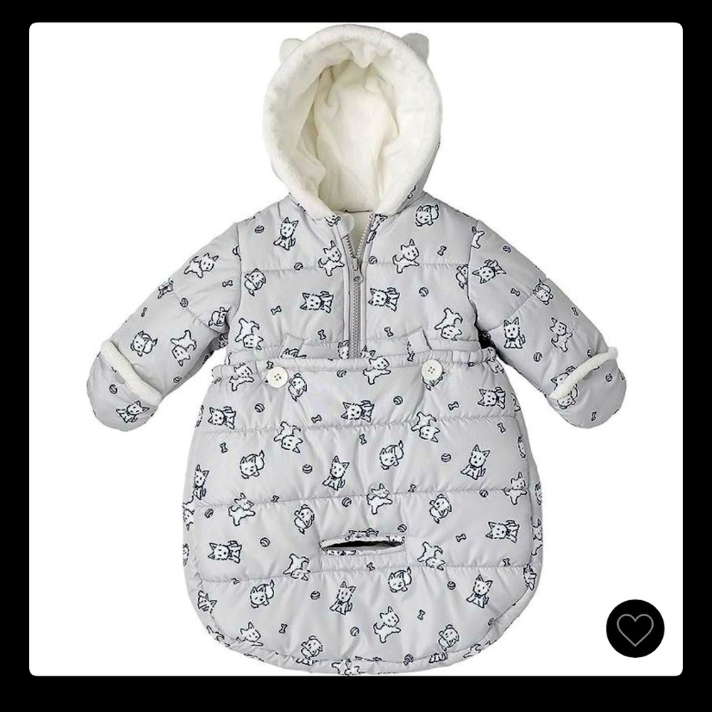 NWOT. London Fog carbag pram snowsuit bunting in gray